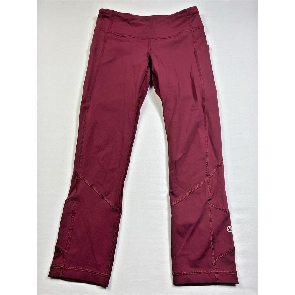 Lululemon Pace Rival Crop Tight 22" Size 4 Ruby Wine Red Yoga Legging